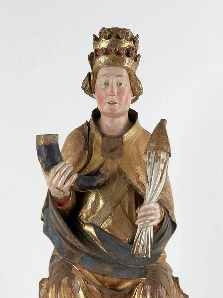 Saint Cornelius (gilded & painted wood)