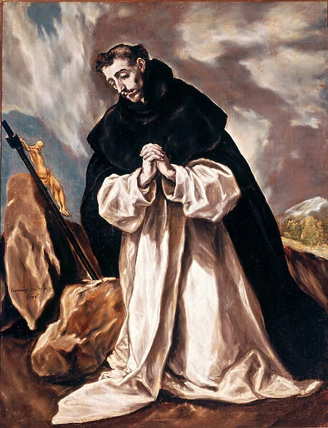 Saint Dominica in prayer Painting by Domenikos Theotokopoulos dit El Greco (1541-1614