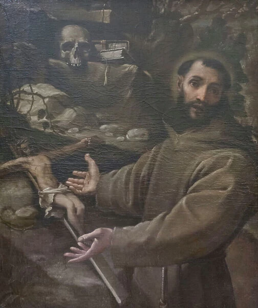 Saint Francis in the wilderness, 16th century (oil on canvas)