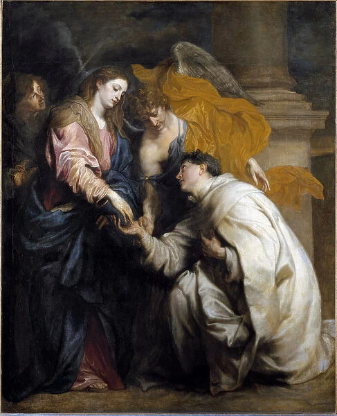 Saint Hermann Joseph worshipping the Virgin (oil on canvas, 1629)