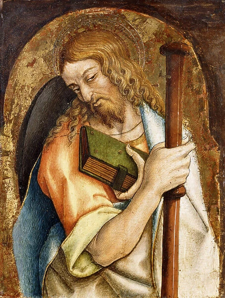 Saint James the Greater, (tempera on gold ground panel, shaped top)