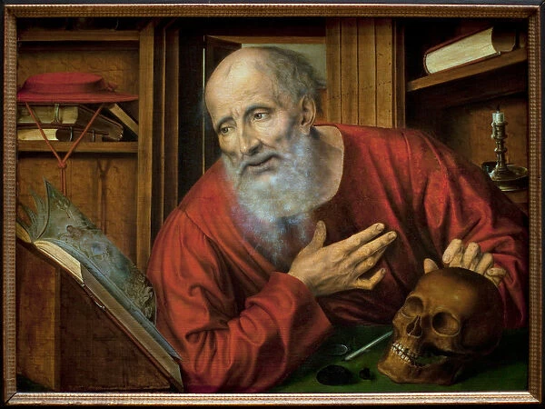 Saint Jerome in his cell. Painting by Quentin Metsys (Quinten Massys) (1466-1530)