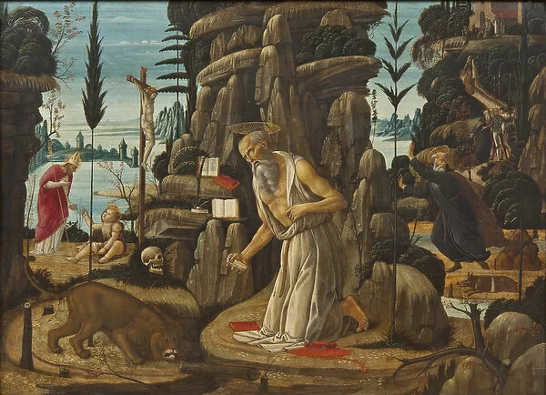 Saint Jerome penitent - The Penitent Saint Jerome, by Jacopo del Sellaio (1442-1493)