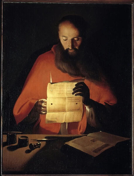 Saint Jerome reading. Painting by Georges De La Tour (1593-1652), 17th century
