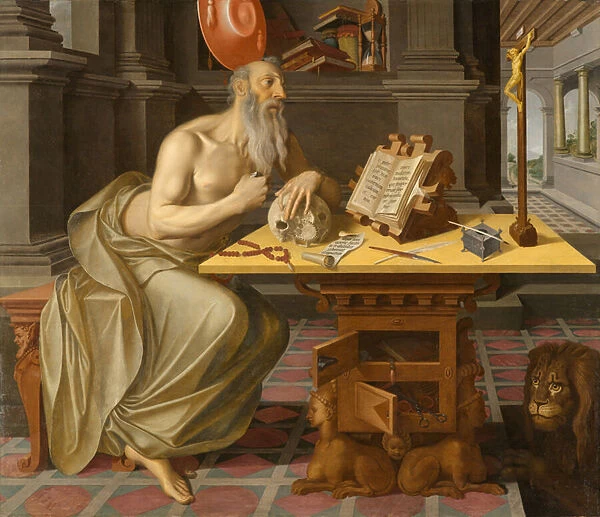 Saint Jerome in His Study, circa 1560-1570 (oil on panel)