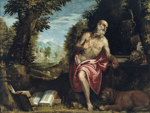 Saint Jerome in the Wilderness, 1585-90 (oil on canvas)