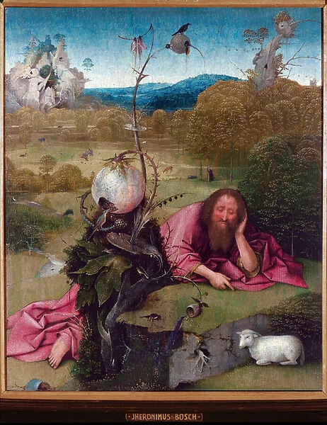 Saint John the Baptist in the desert - Painting by Jheronimus van Aken