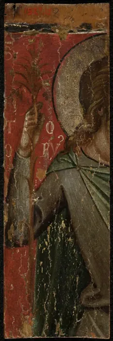 Framed Print : Saint John the Baptist (reverse of panel), mid-1300s (tempera on panel) (see also 5242334-37)