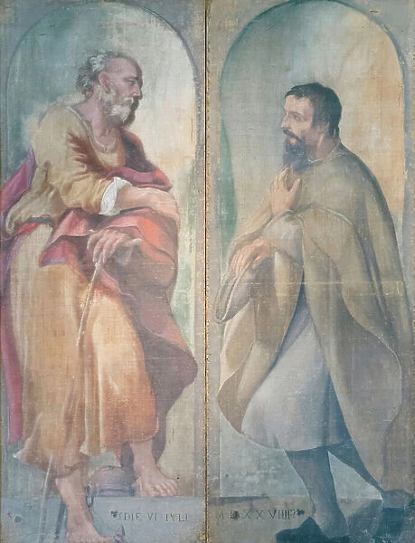 Saint Joseph and a devotee, 1529, Correggio (oil on canvas) in two parts