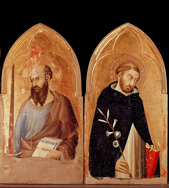 Saint Paul and Saint Dominic. Polyptych of Orvieto (tempera and gold on panel, 1321)