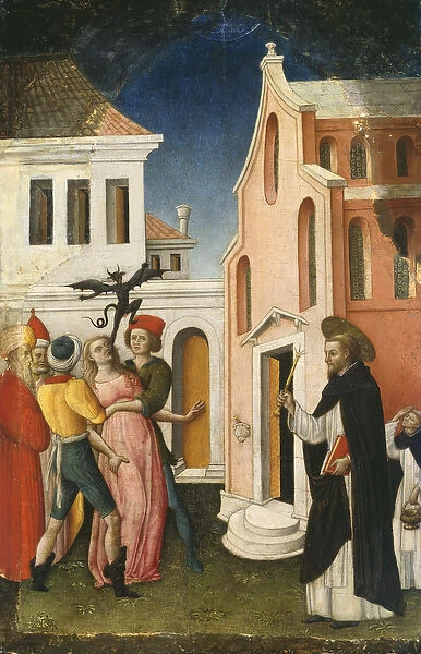 Saint Peter Martyr Exorcising a Woman Possessed by a Devil, 1440-50 (tempera on panel)