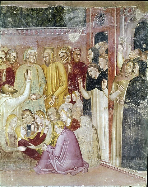Saint Peter Martyr heals the paralyzed Anna, 1365-7 (Fresco)