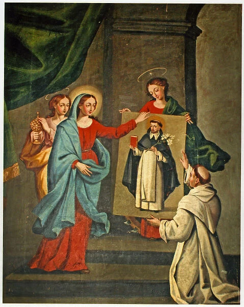 A saint presenting a portrait of St. Dominic to the Virgin Mary (oil on canvas