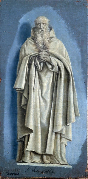Saint Romuald praying Painting with camaieu on canvas by Laurent de La Hyre (1606-1656