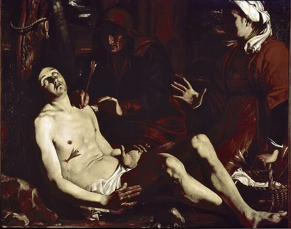 Saint Sebastian healed by the holy women (oil on canvas, ca. 1630)