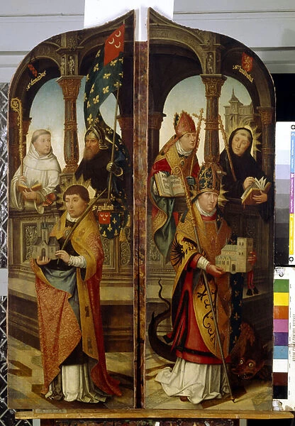 Saint Trond et Saint Guillaume. Panneaux fermes d un triptyque (Saint Trudo and Saint Guillaume. Two side Panels of the Triptych). Peinture de Jean (Jehan) Bellegambe (Belgamb, Belgand) (1470-1534), huile sur toile, 1517