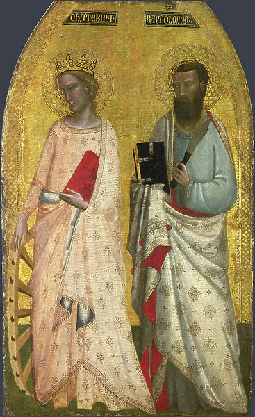 Saints Catherine and Bartholomew, c.1350 (egg tempera on wood)