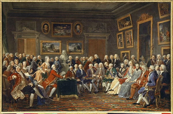 The salon of Madame Geoffrin, 1812 (oil on canvas)
