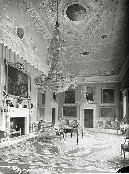 The Saloon at Saltram House, Devon, from The Country Houses of Robert Adam, by Eileen Harris, published 2007 (b / w photo)