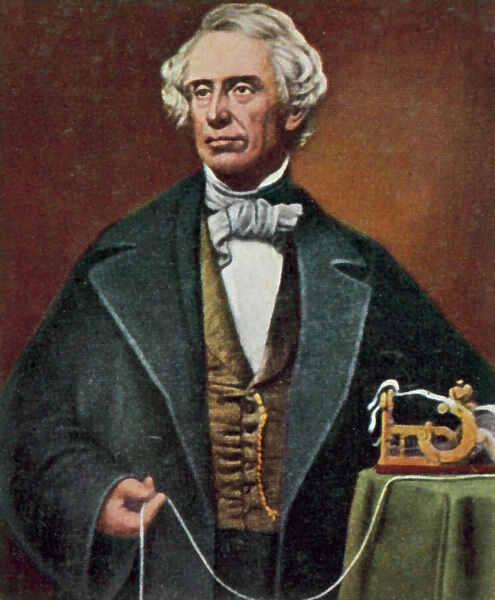 Samuel Morse, American inventor and telegraphy pioneer (coloured photo)