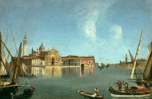 San Giorgio Maggiore across the Venetian Lagoon (oil on canvas)