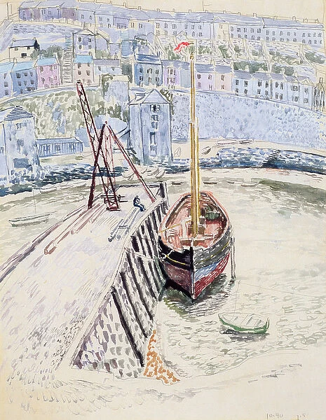 The Sans Pareil in Brixham Harbour, c. 1931 (w  /  c on paper)