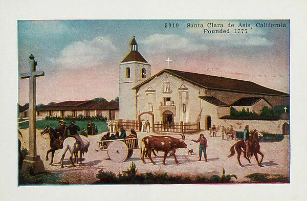 Santa Clara de Asis, California, Founded 1777 (colour litho)