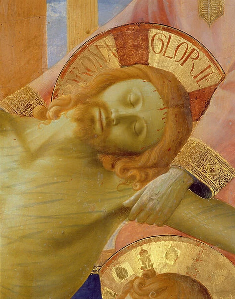 Santa Trinita Altarpiece, detail of the head of the dead Christ, c. 1434 (tempera & gold on panel)