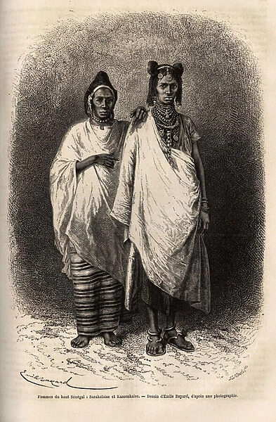 Sarakolese and Kassonkese women, populations of Upper Senegal, in traditional clothes
