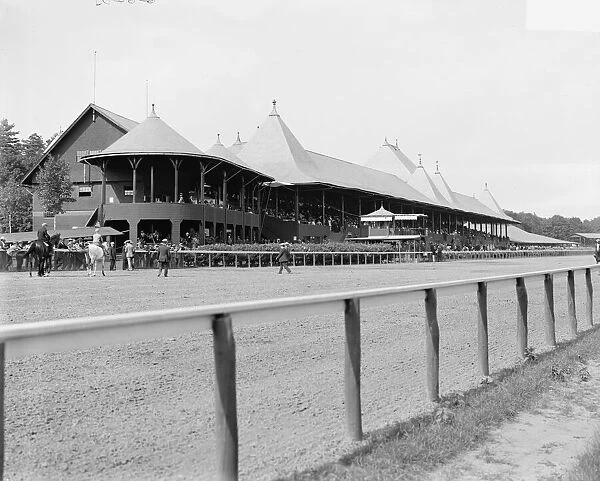 Saratoga Springs, N. Y. grand stand, race track, c. 1900-10 (b  /  w photo)
