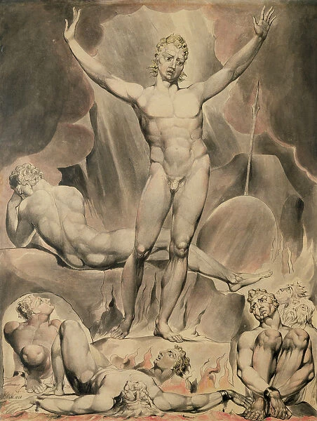 Satan Arousing the Rebel Angels, 1808 (pen and w  /  c)