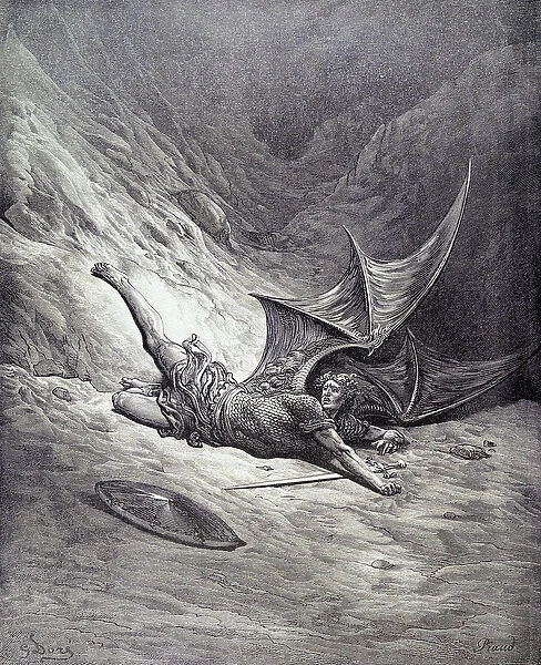 Satan Smitten by Michael, from Book VI of Paradise Lost