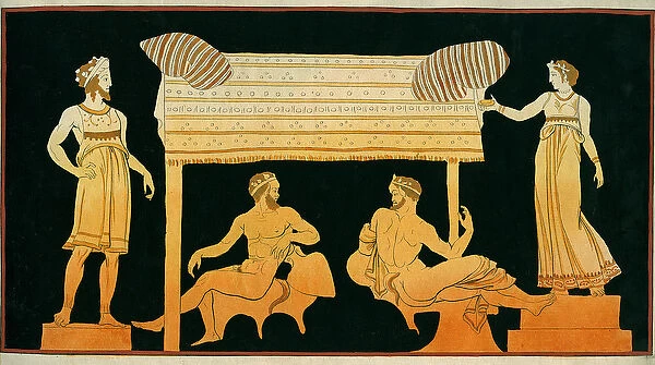 satyrs relax under the eye of Dionysus and Demeter, c. 1796 (copper engraving)