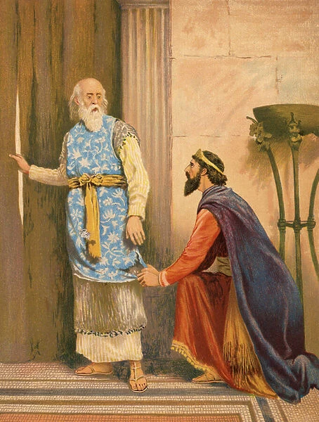 Saul and Samuel, I Samuel, XV, 27 (colour litho)