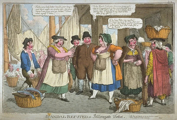 Scandal refuted, or Billingsgate virtue, 1818 (hand-coloured etching)