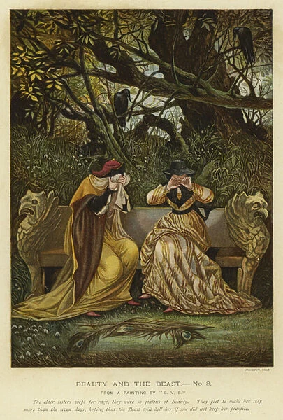 Scene from Beauty and the Beast (colour litho)