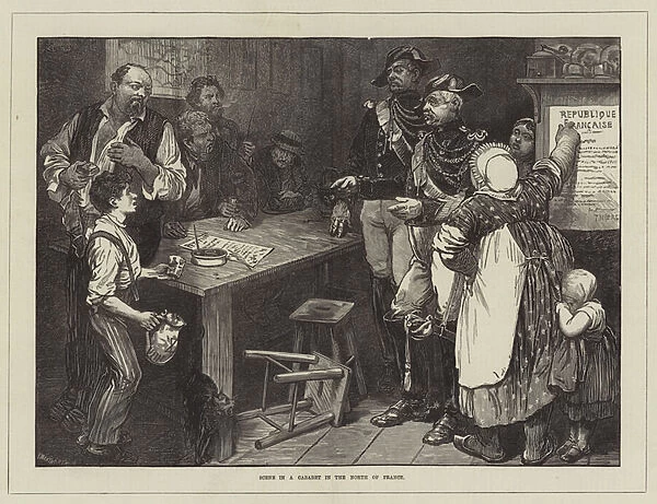 Scene in a Cabaret in the North of France (engraving)