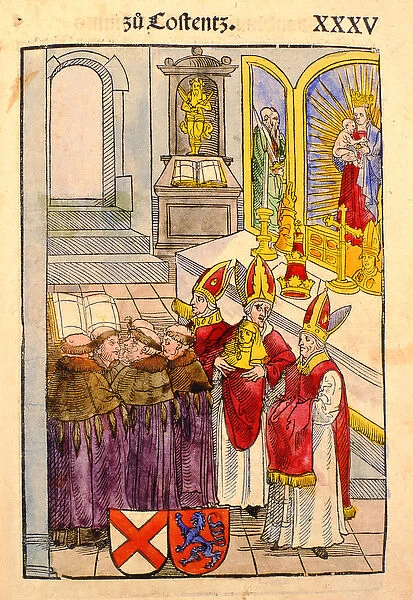 A scene from The Council of Constance, from Chronik des Konzils von Konstanz