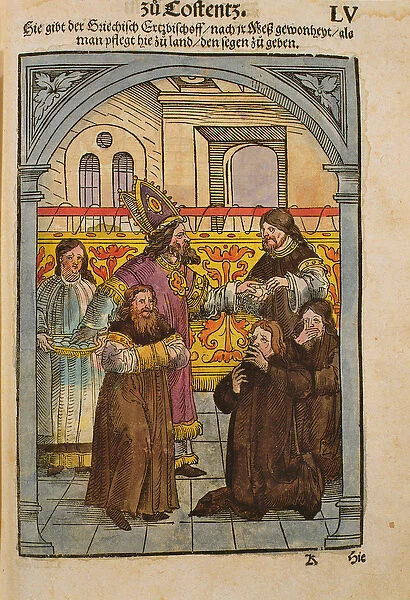 A scene from the Council of Constance, from Chronik des Konzils von Konstanz