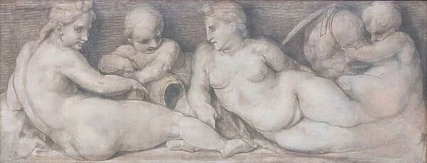 Scene with figures in the classical style, 1513 circa, (oil on canvas)