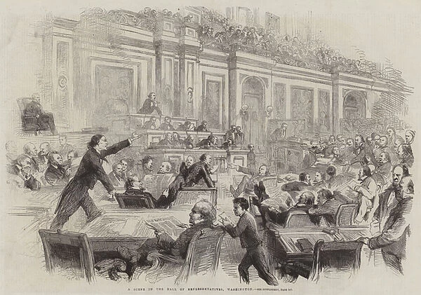 A Scene in the Hall of Representatives, Washington (engraving)