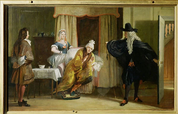 Scene from Le Malade Imaginaire by Moliere (1622-73) (oil on canvas)