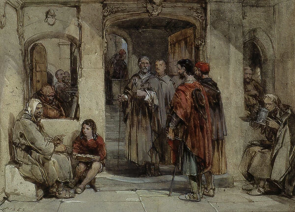 A Scene of Monastic Life, 1850 (w  /  c on paper)