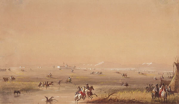 Scene near Fort Laramie, c. 1837 (pencil, w  /  c and gouache on paper)