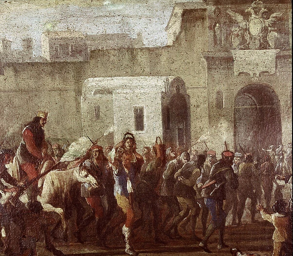 Scene of punishment of thieves at the time of Masaniello