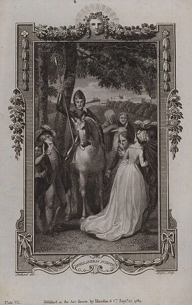 Scene from the sequel to Miguel de Cervantes Don Quixote, written by Alonso Fernandez de Avellaneda (engraving)