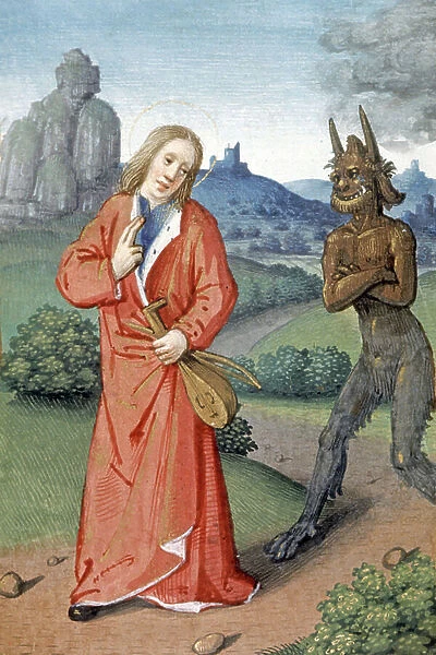 Scene of temptation, 15th century (miniature)