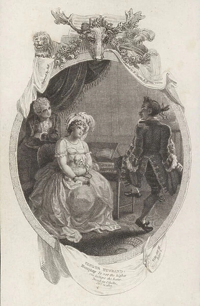 Scene from The Tender Husband by Richard Steele (engraving)