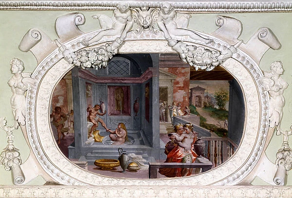 Scenes of bath, seduction. 1565 (Fresco)