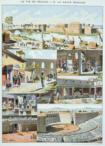 Scenes from daily life in Paris during the period of the Roman Empire, c